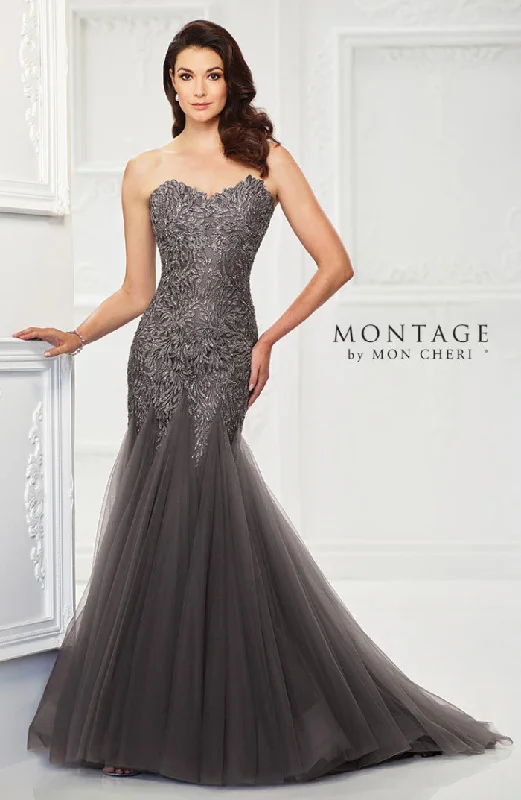 Modern Romance Montage 118964 Strapless Beaded Tulle Trumpet Gown