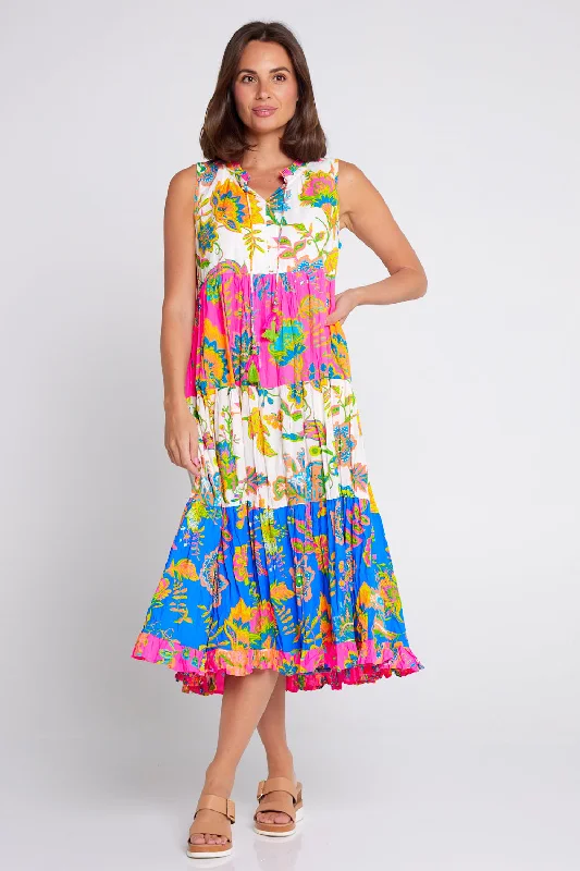 Bid Farewell To The Old Season Le Monre Sleeveless Dress - Fluro Floral Print