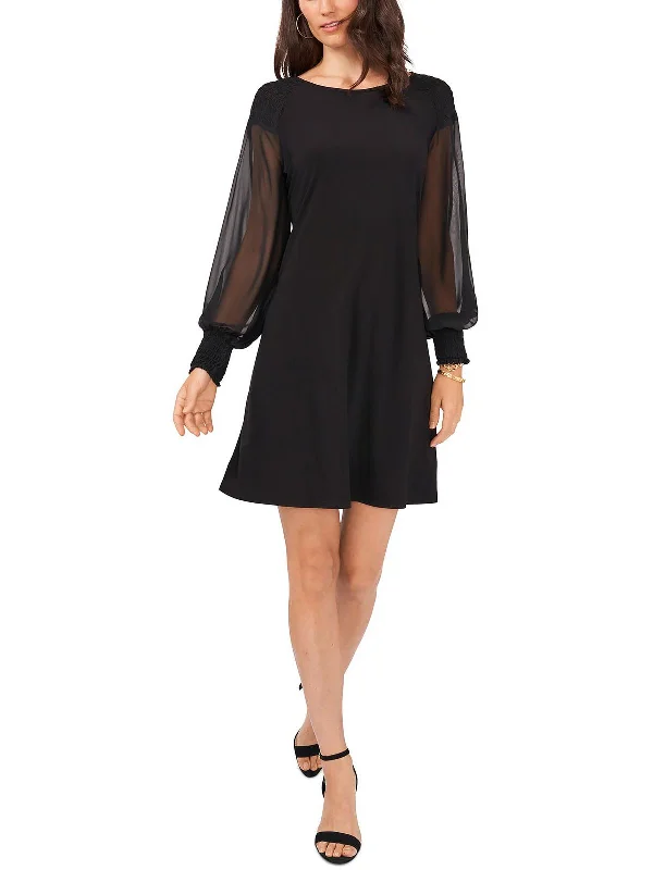 Trendy Clothing Sale Petites Womens Chiffon Sleeve Mini Mini Dress