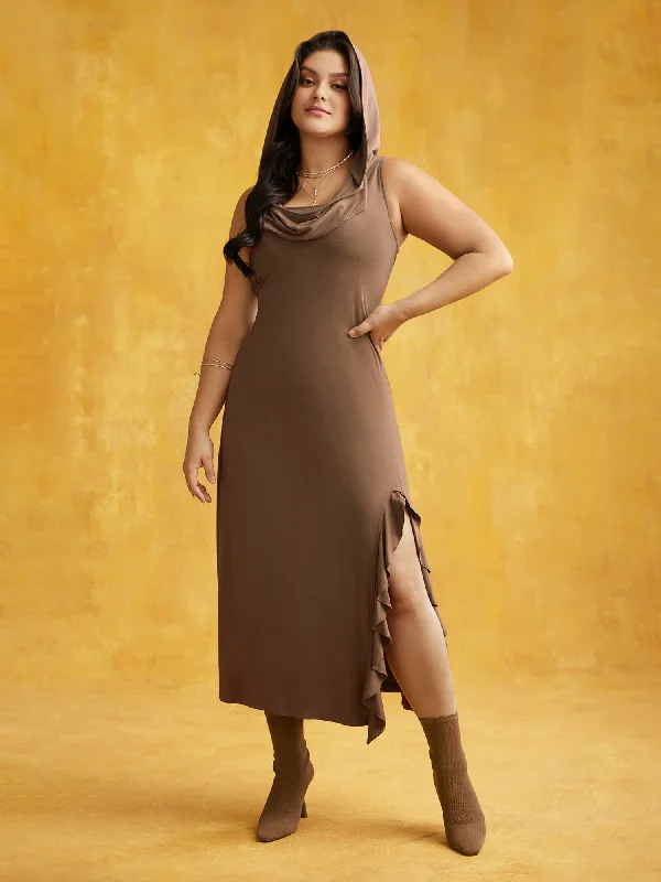 Limited Time Timeless Hooded Slim-Fit Midi Dress