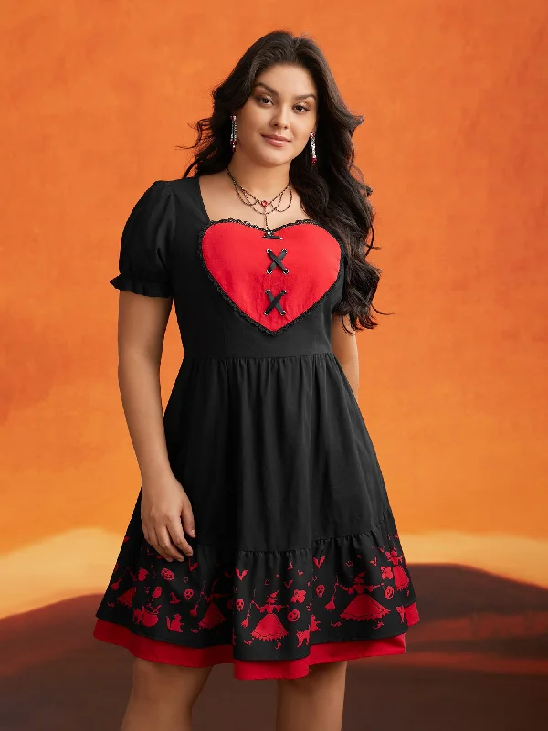 Limited-Time Offer Sweet Romance Heart Motif Midi Dress