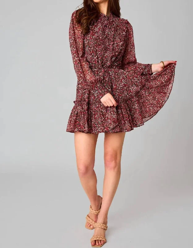 Explore What's New Celia Long Sleeve Mini Dress In Amour