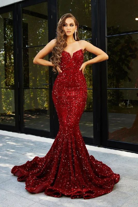 Elegant Details Portia & Scarlett PS21208 Strapless Sequin Mermaid Gown