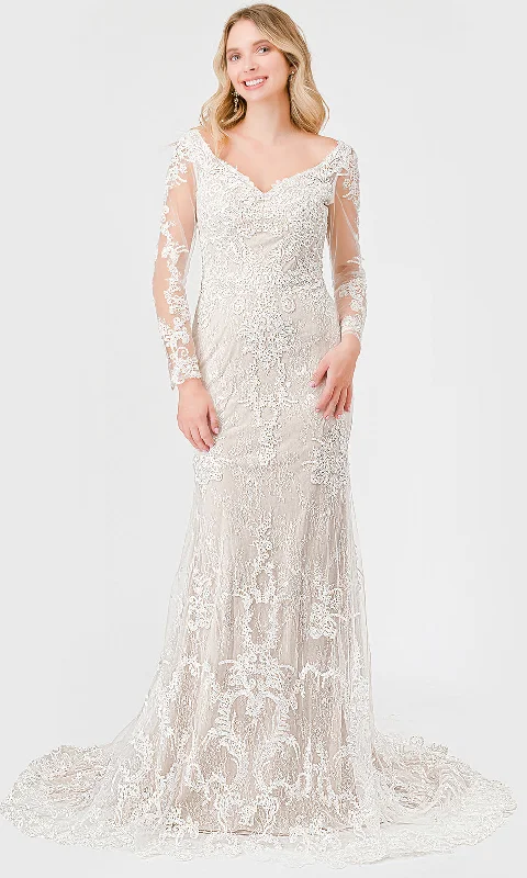 Limited Time Offers Aspeed Design MS0034 - V-Neck Floral Lace Bridal Gown