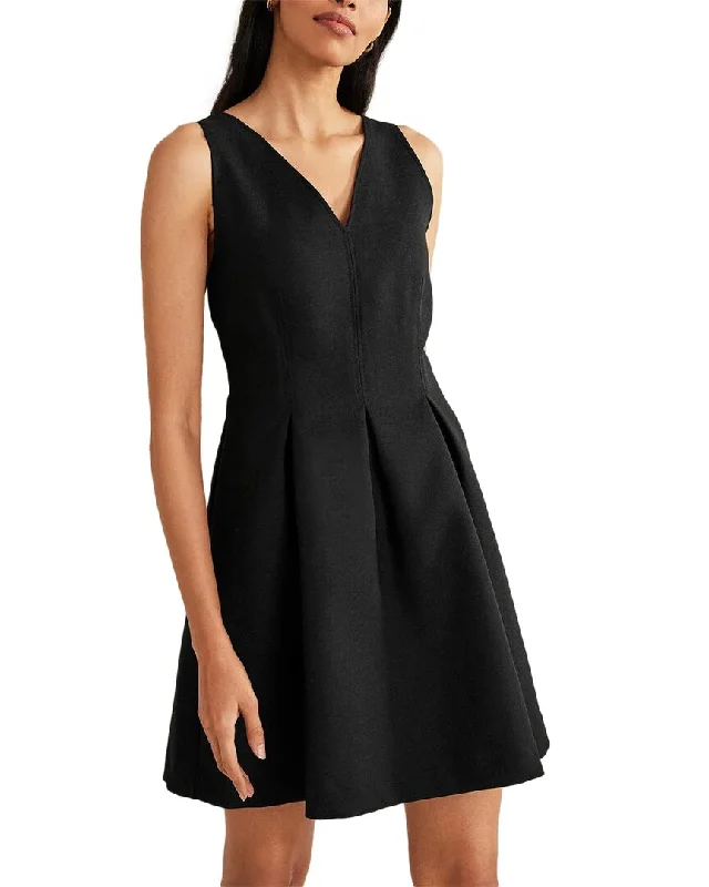 Eco Friendly Fashion Sale Boden V-Neck Wool-Blend Skater Mini Dress