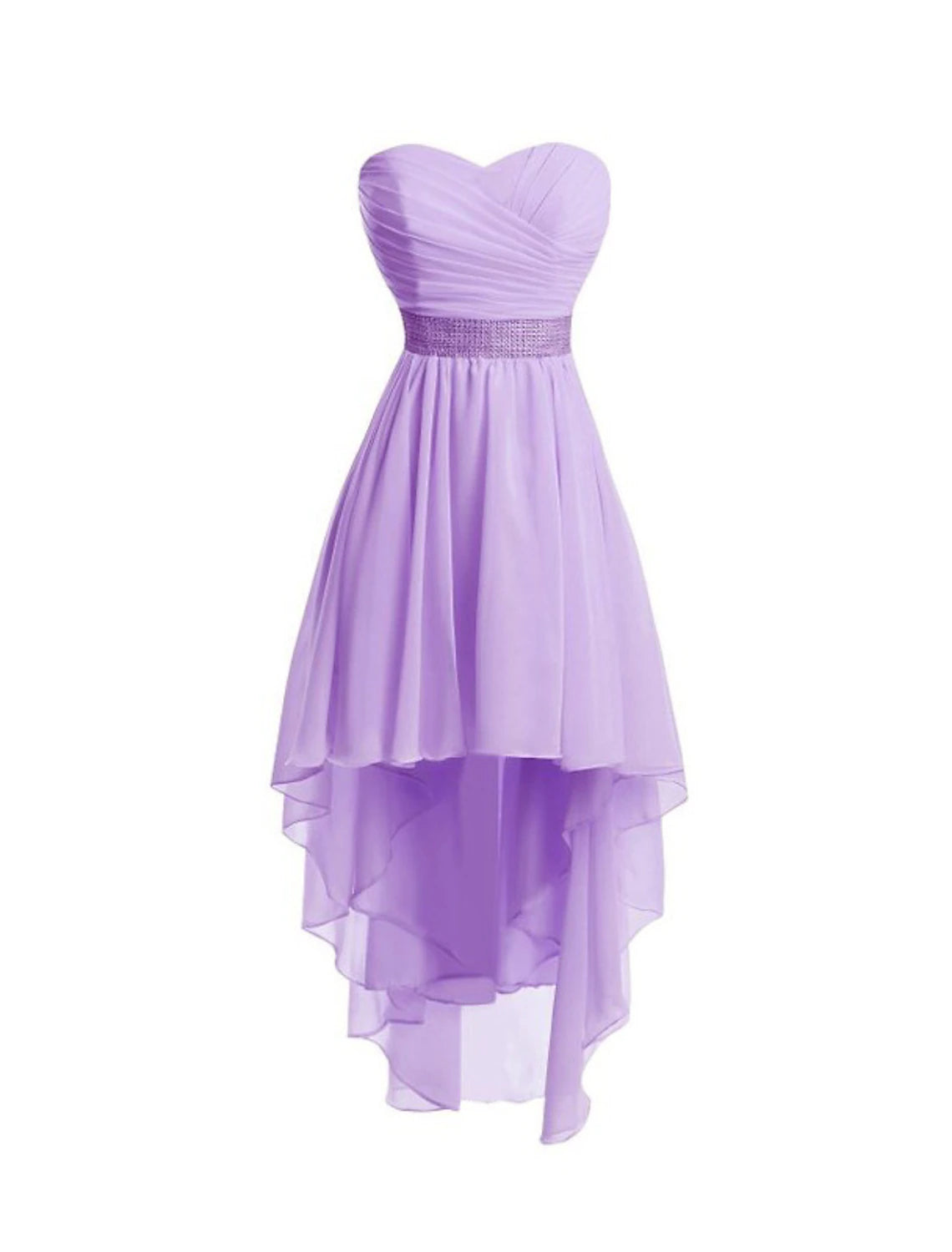 Valentine's Special A-Line Homecoming Dresses Tiered Dress Strapless High Low Dress Asymmetrical Sleeveless Chiffon With Ruched