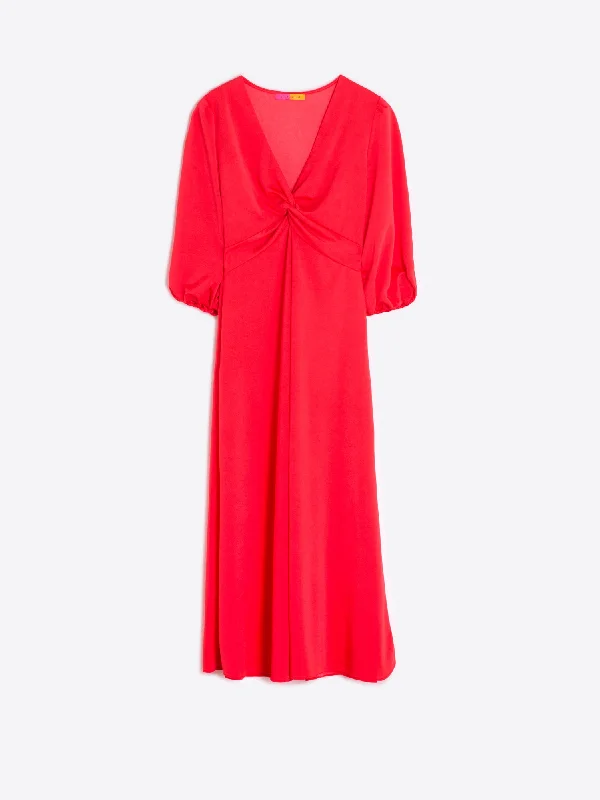 Urban Femme Streetwear Vilagallo Coral Carolina Coral Satin Dress