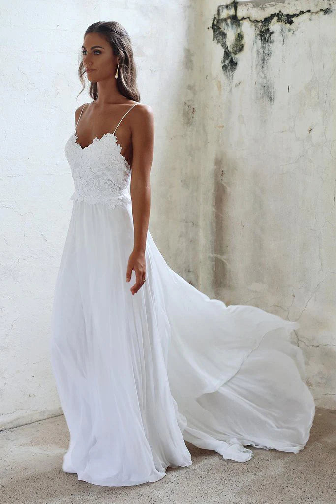 Absurdly Cheap Sale Boho Beach Wedding Dresses Sexy Open Backs Lace White Wedding Gown