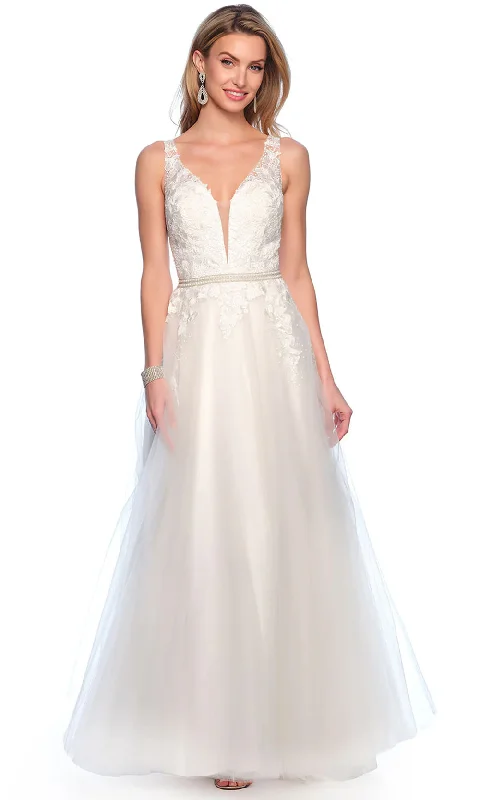 Final Sale Dave & Johnny Bridal 10765W - Applique Tulle Bridal Gown