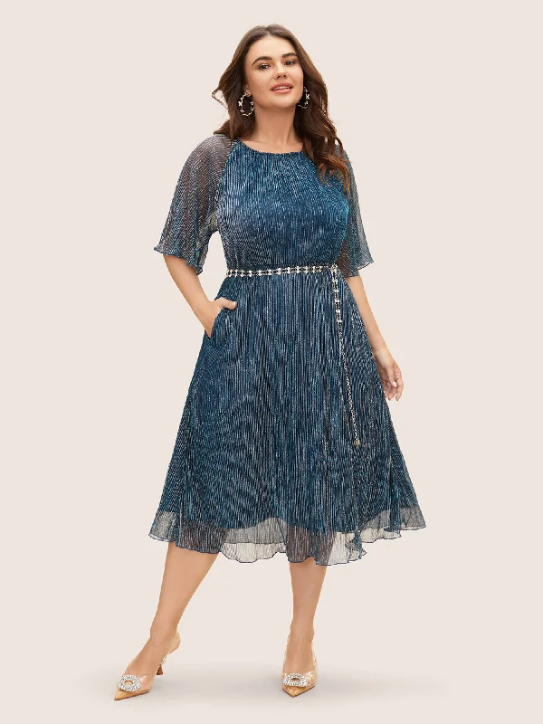 Update With Cottagecore Styles Luxe Textured Flutter Sleeve Midi Dress