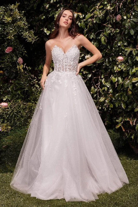 Casual Chic Ladivine Bridal C148W - Sweetheart Floral Embroidery Bridal Dress