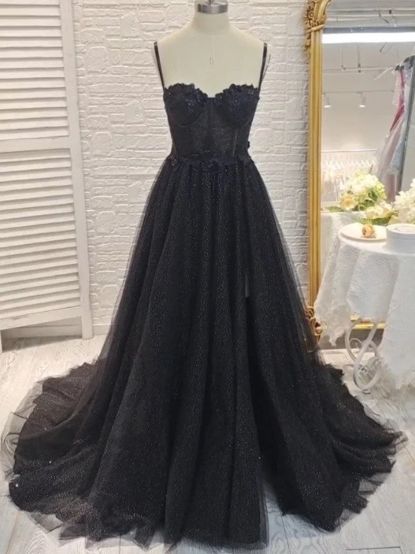 Formal Outfit A-Line/Princess Ruffles Spaghetti Straps Sleeveless Sweep/Brush Train Dresses