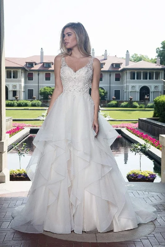 New Arrivals Rachel Allan Bridal - M612 Foliage Embroidered Tiered Bridal Gown