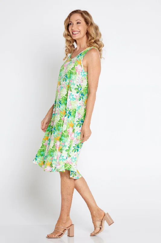 Massive Savings Susie Dress - Green Tree Floral