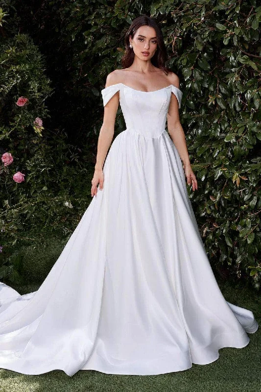 Stylish Savings Ladivine Bridal CDS513W - Off-Shoulder Basque Ballgown