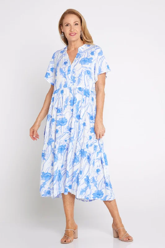 Holiday Attire Sale Taylor Diamanté Dress - Blue Floral