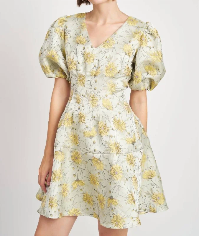 Fashion Sale Norah Mini Dress In Sage Lemon