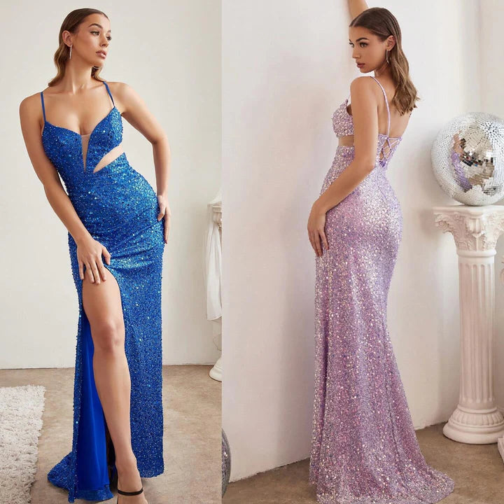 Don'T Miss Out Sheath/Column Spaghetti Straps Sleeveless Floor-Length Long Prom Dresses