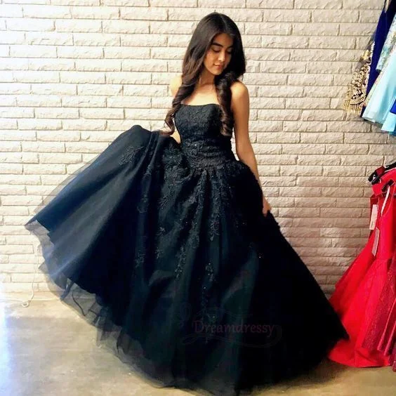 Seasonal Style Discounts Gorgous Strapless Black Formal prom Gown  cg6466