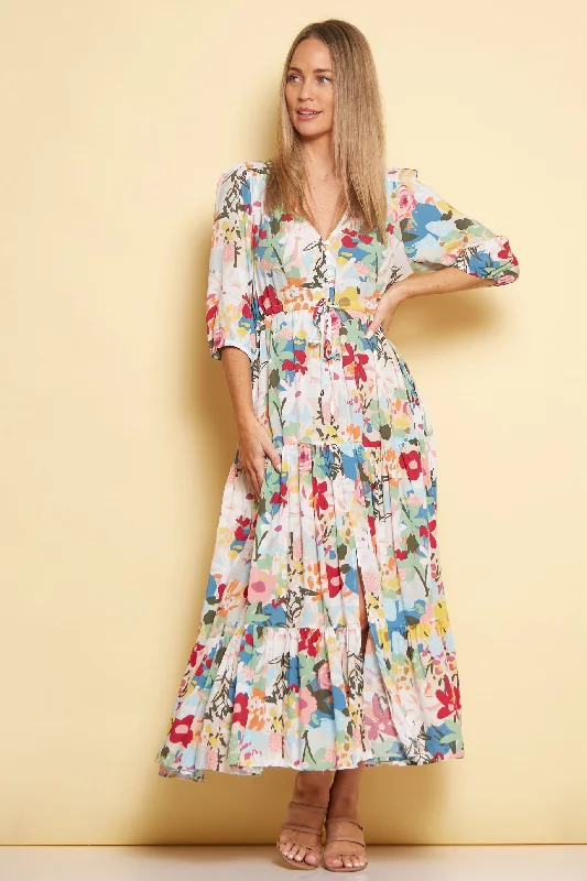 Season Transition Versatile Wear Clearance Freesia Dress - Breezy Floral