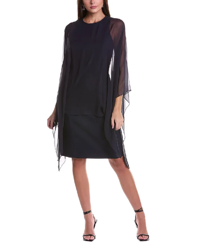 Hot Trends Teri Jon by Rickie Freeman Silk-Layered Mini Dress