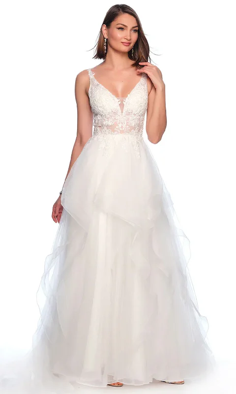 Fashion Frontiers Dave & Johnny Bridal 11563 - Embroidered A-Line Bridal Gown