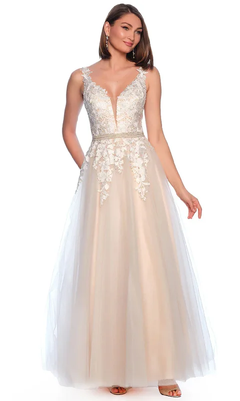 Comfort Centric Apparel Dave & Johnny Bridal 10246W - Applique A-Line Bridal Gown