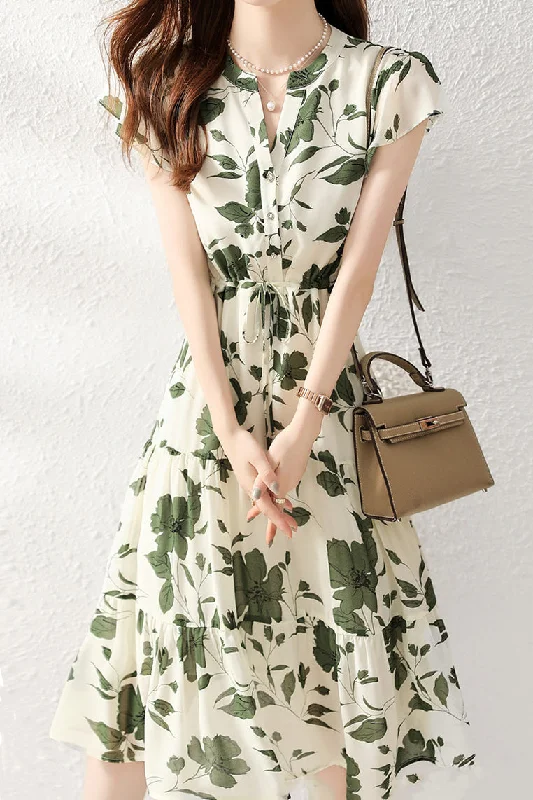 Fashion Sale Skipper Collar Floral Flare Prairie Dress