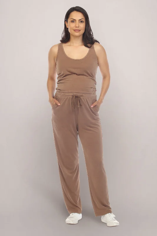 Explore What's New Mocha Brown Maternity Jumpsuit