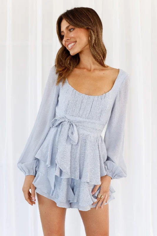 Summer Fashion Kendra Romper - Steel Blue