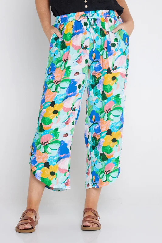 Summer Deals Cartia Pants - Bright Summer Floral