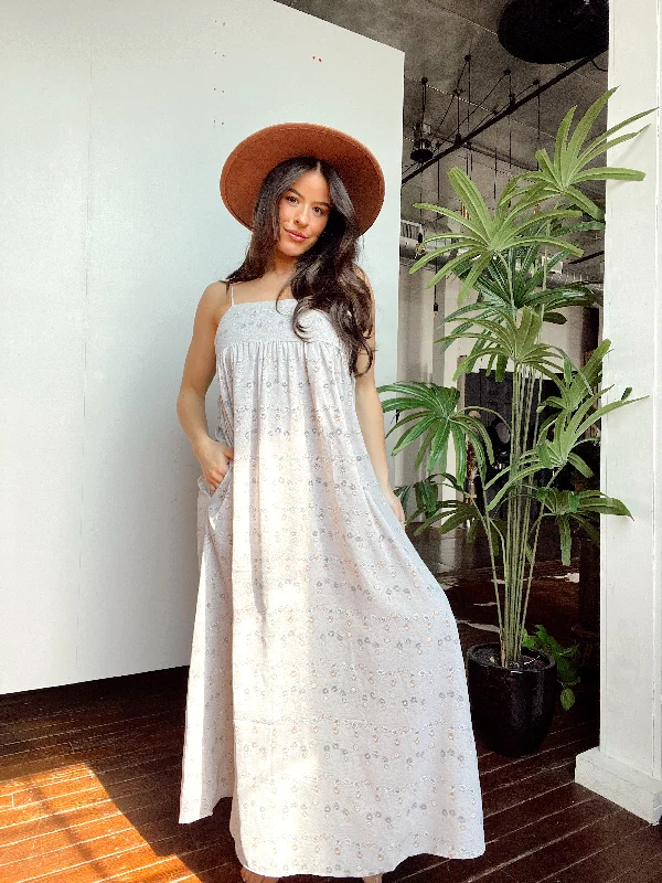 Limited-Time Offer Out All Night Taupe Floral Maxi Dress