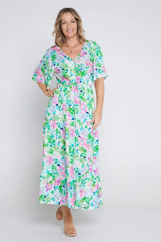 Trend Alert Quinn Maxi Dress - Jade/Amethyst Floral