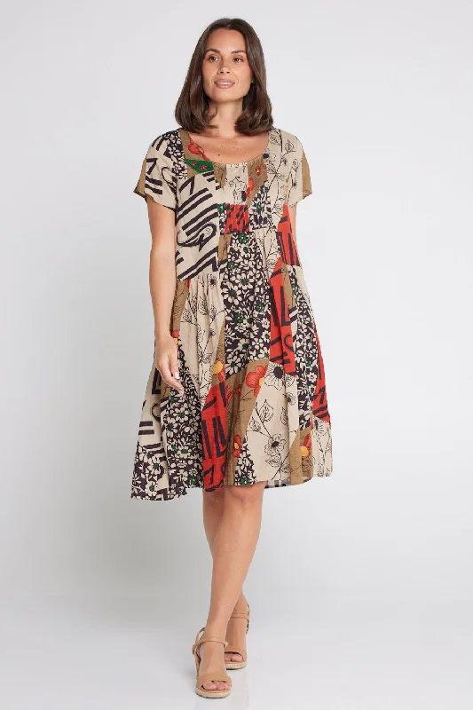 Eco Friendly Fashion Sale Emery Dress - Khaki Floral