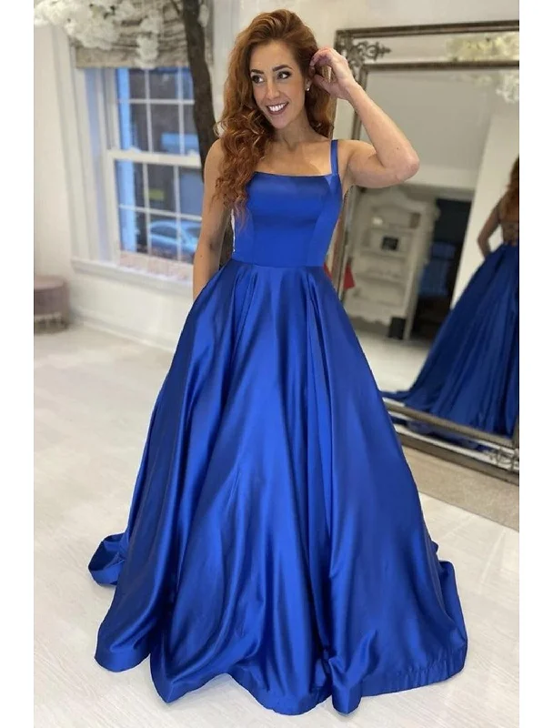 Trendsetting Threads A-Line Prom Dresses Princess Dress Formal Sweep / Brush Train Sleeveless Strapless Satin Backless with Pleats