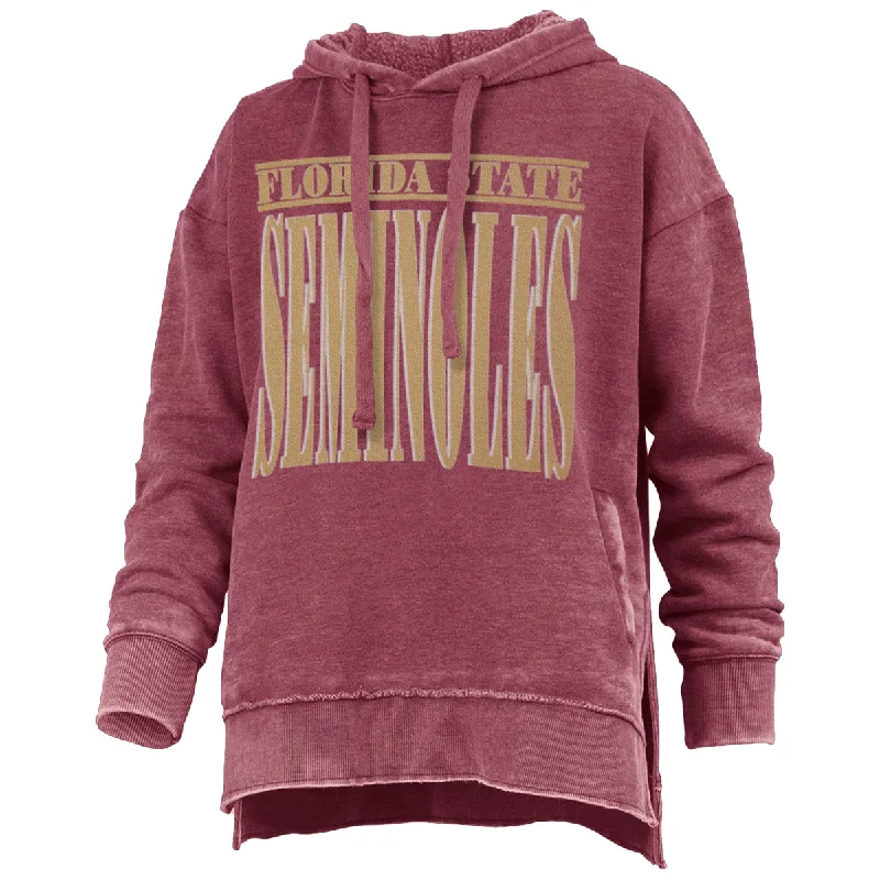 Stylish Savings Pressbox Women's Florida State Seminoles Side-Split Vintage Hood - Garnet