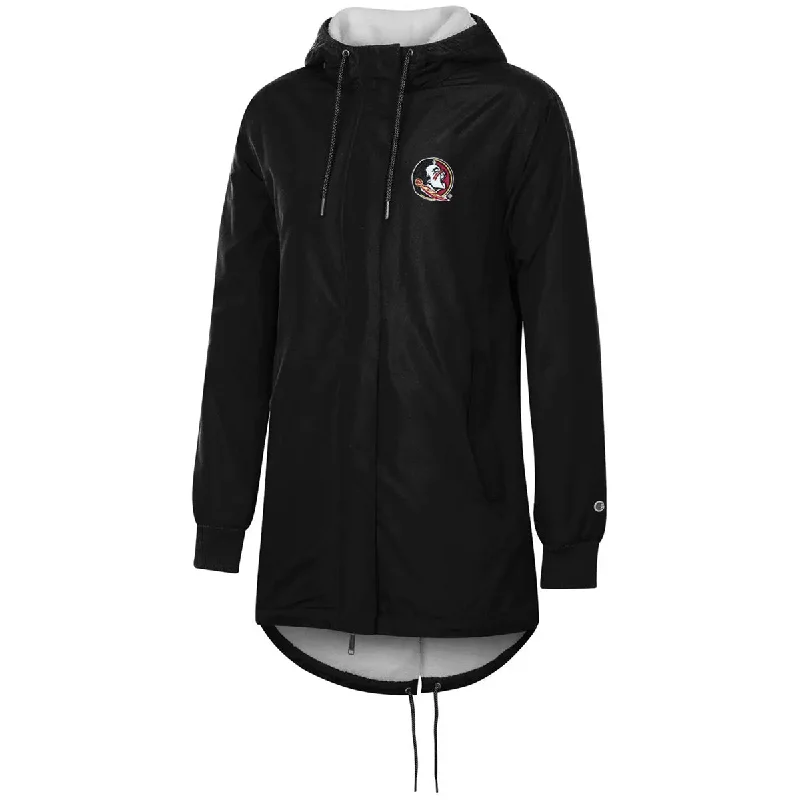 Enjoy Discount Champion Women's Seminole Logo Sherpa Lined Stadium Jacket - Black