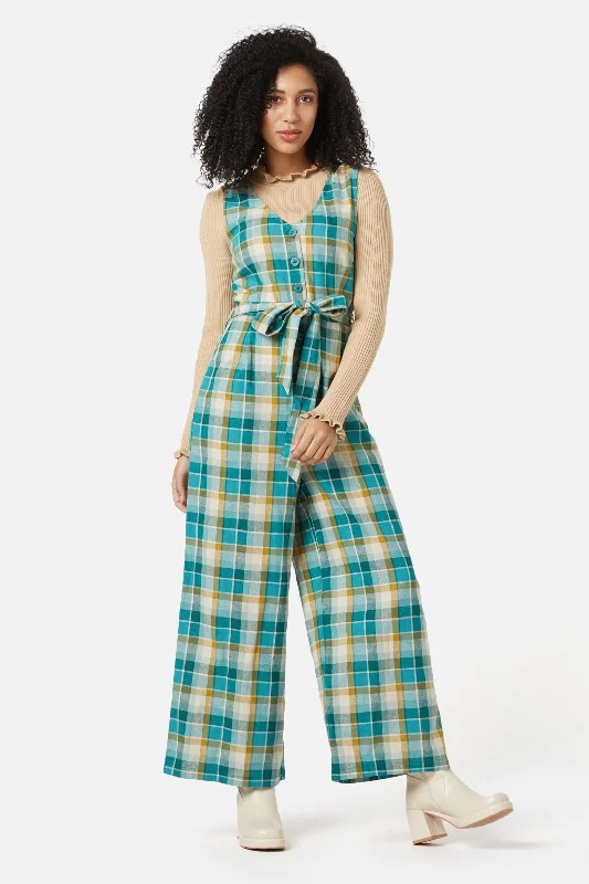 Fashion Forward Femininity Laura Check Jumpsuit