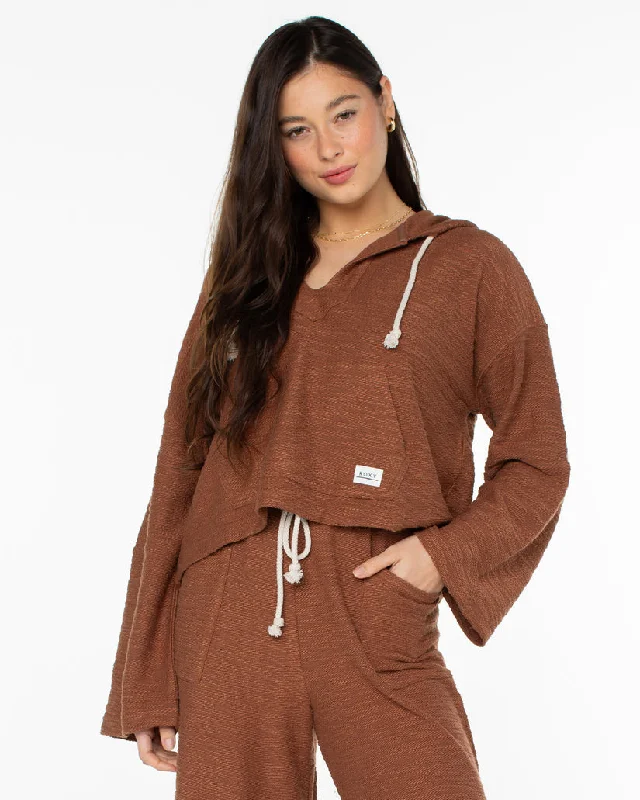 Must Haves Roxy Rich Coast Solid Sweatshirt-Carob Brown