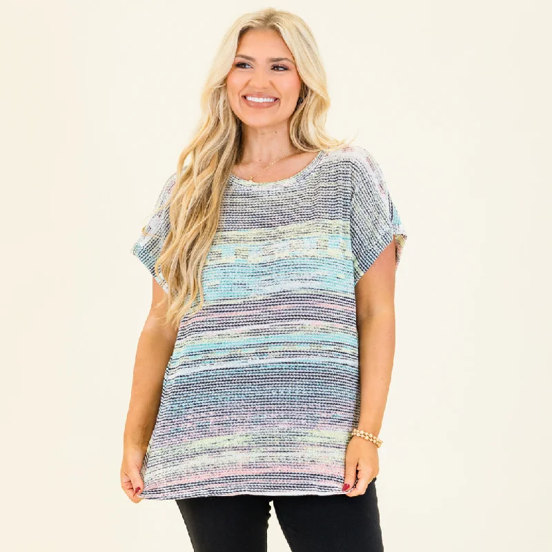 Big Discounts I'm Bored Top, Teal Multi