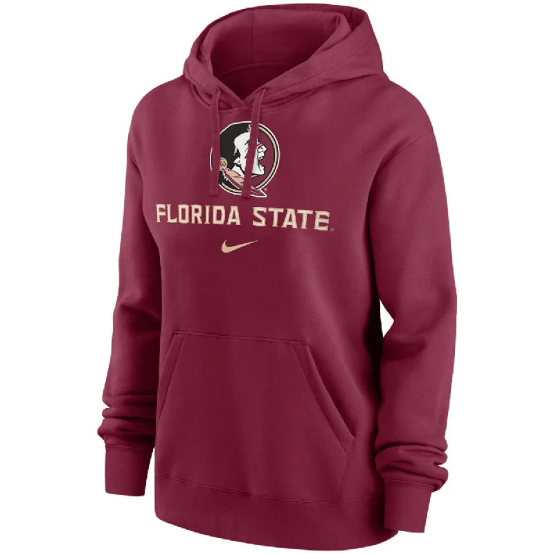 Chic Outfits Nike Women's Seminole Logo Florida State Club Fleece Hood - Garnet