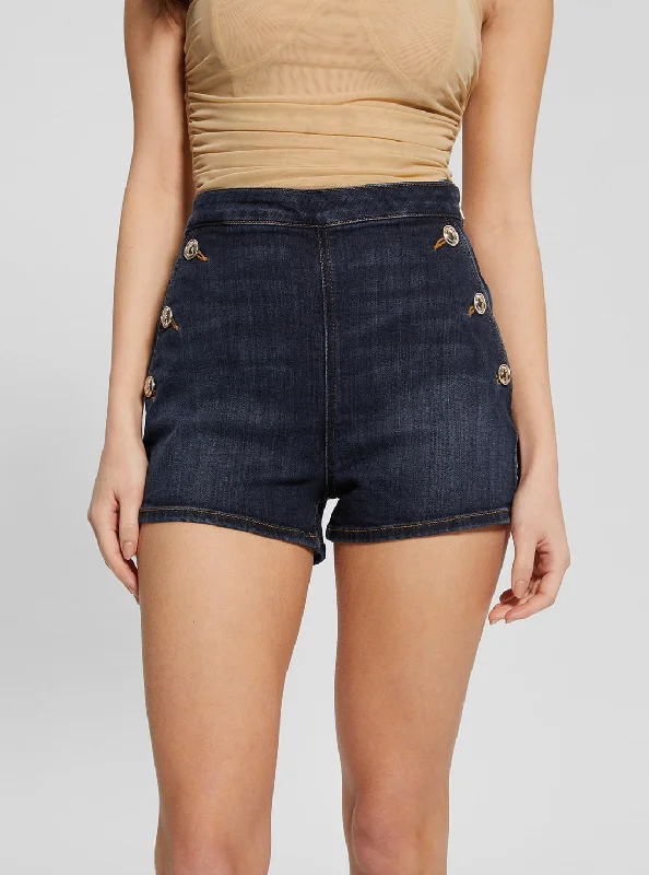 Casual Elegance Blue High-Rise Janae Short