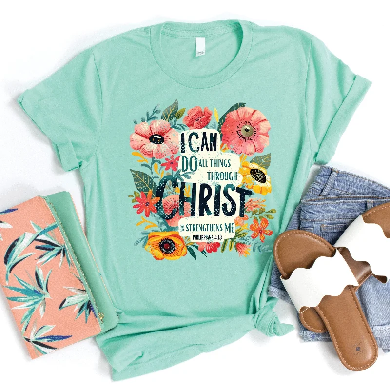 Snag Fabulous Fashion Bargains I Can Do All Things Floral Tee