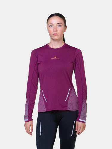 Shop Our Looks Tech Reflect L/S Tee Wms | Blackcurrant/Reflect