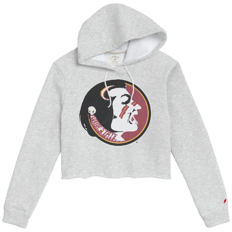 Limited Styles League Women's Vault Seminole Logo Cropped Hood - Ash