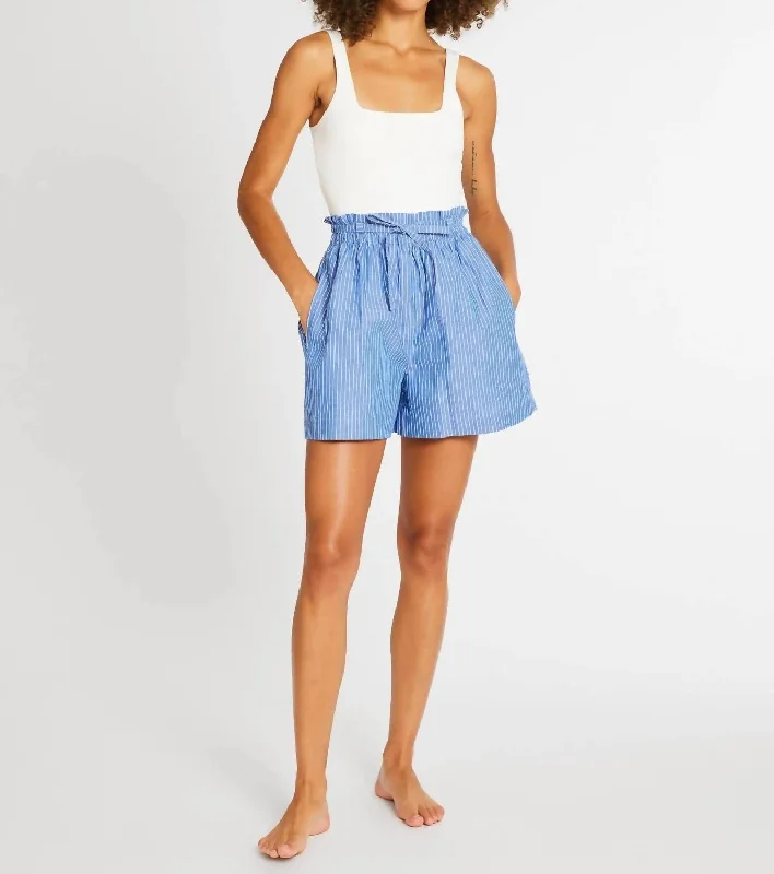 Minimalist Elegant Cary Short In Harbor Stripe