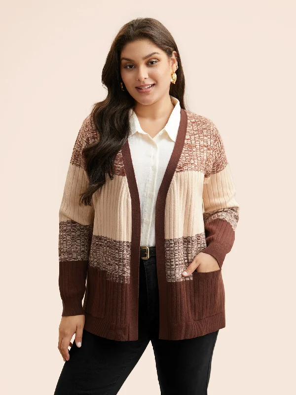 Your Timeless Wardrobe Awaits Supersoft Essentials Textured Colorblock Contrast Cardigan