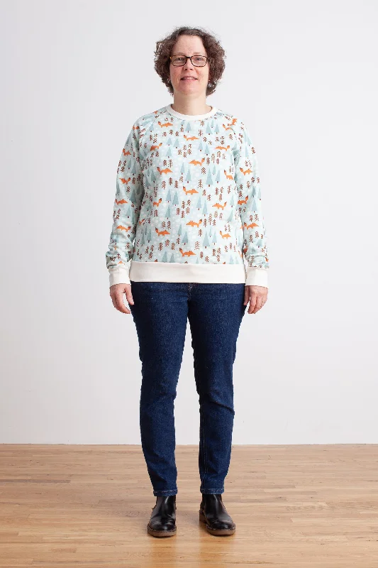 Shop Our Looks Adult Sweatshirt - Foxes Pale Blue