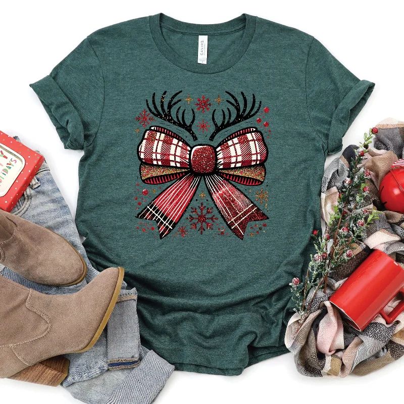 Sustainable Fashion Extravaganza Reindeer Bow Tee