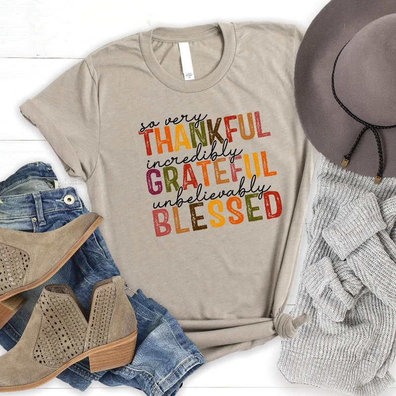 Evening Elegance Thankful Grateful Blessed Tee